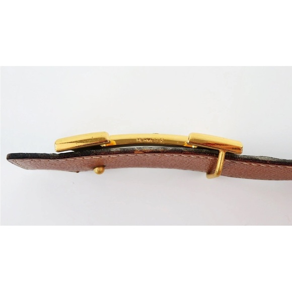 Hermes Black Belt with Gold H Buckle - Picture 9 of 10